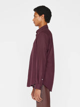 Washable Wool Shirt - Dark Burgundy-FRAME-Over the Rainbow