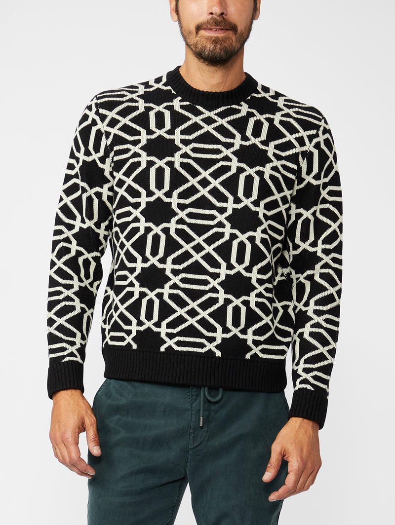 Confiner Pattern Sweater - Black/Cream-Paige-Over the Rainbow