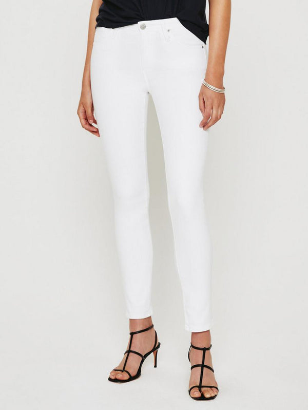 Prima Mid Rise Cigarette Jean - White-AG Jeans-Over the Rainbow