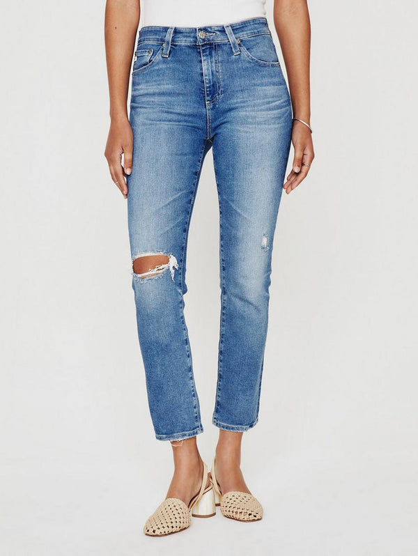 Mari High Rise Crop Straight Jean- 18 Yr Santa Fe-AG Jeans-Over the Rainbow