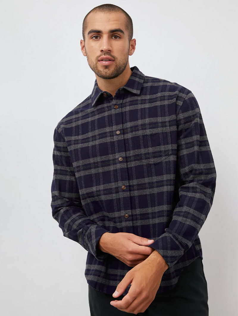 Forrest Shirt - Ancient Navy Melange-Rails-Over the Rainbow