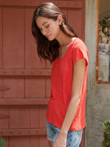 Kira Scoop Tee-Velvet-Over the Rainbow