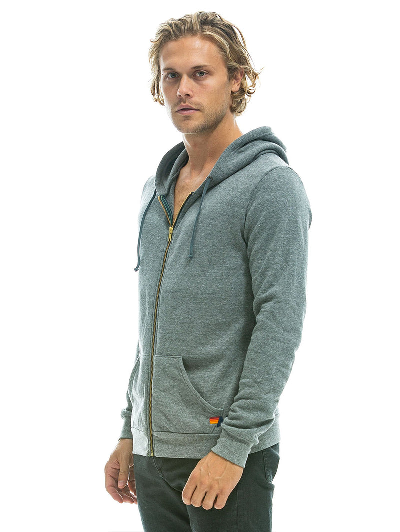 Bolt Zip Hoodie - Heather Grey-AVIATOR NATION-Over the Rainbow