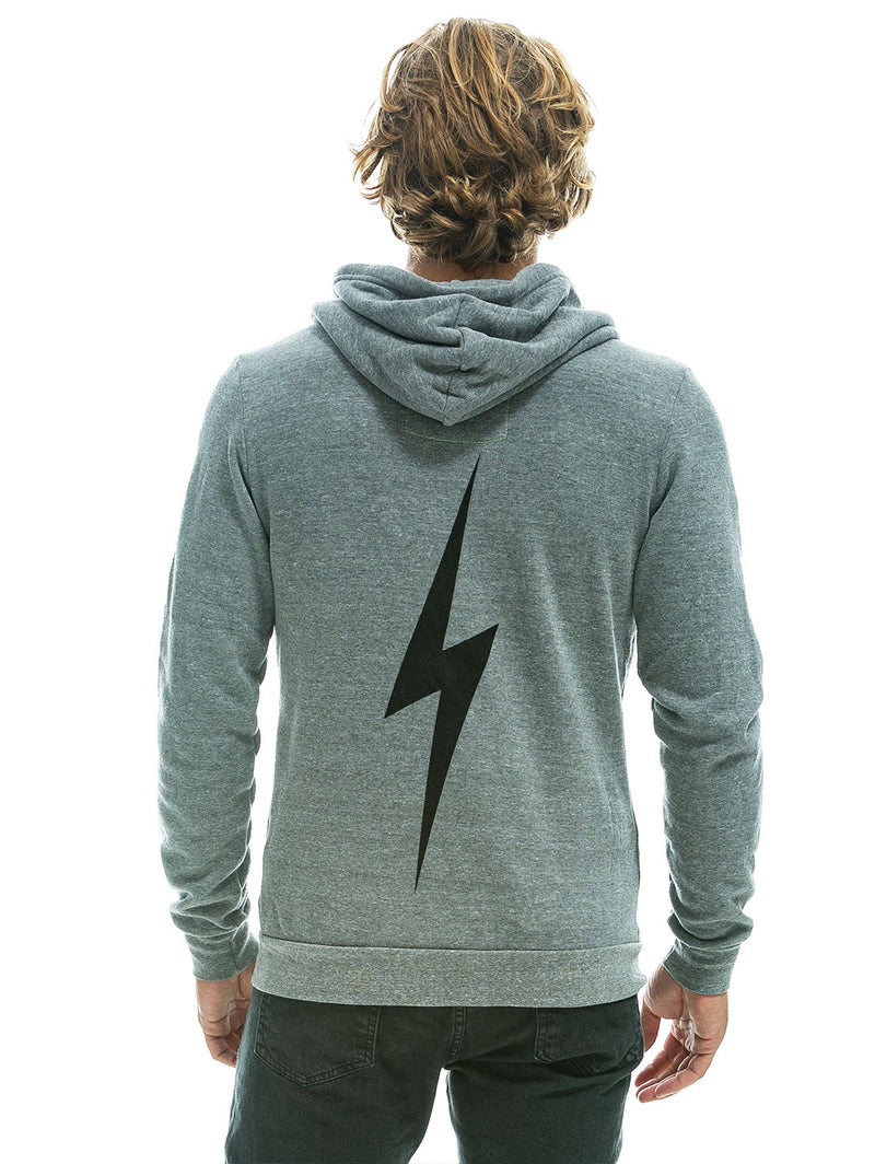 Bolt Zip Hoodie - Heather Grey-AVIATOR NATION-Over the Rainbow