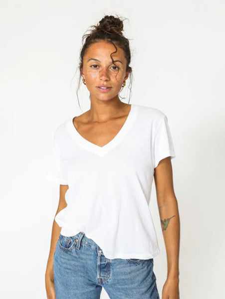 PERFECT WHITE TEE | Hendrix Short Sleeve V-Neck Tee - White | Over