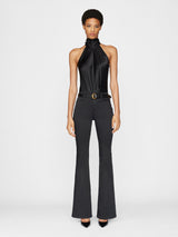 Le High Flare Sateen Jean - Noir-FRAME-Over the Rainbow