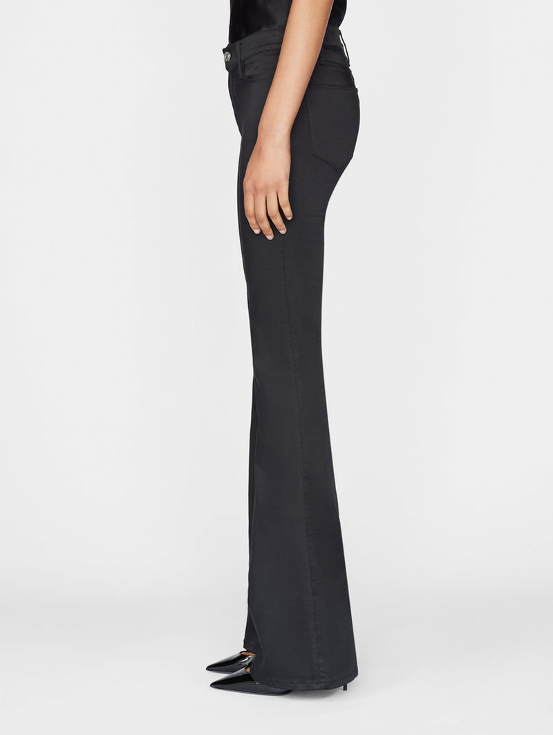 Le High Flare Sateen Jean - Noir-FRAME-Over the Rainbow