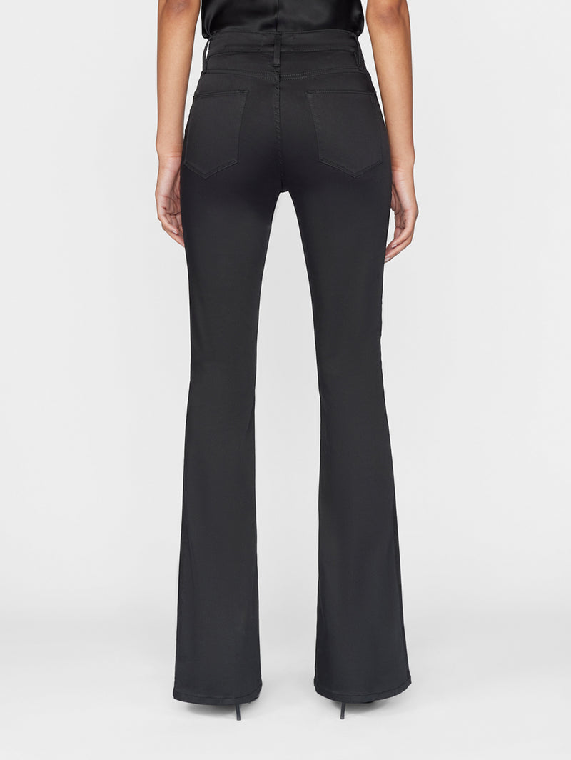 Le High Flare Sateen Jean - Noir-FRAME-Over the Rainbow