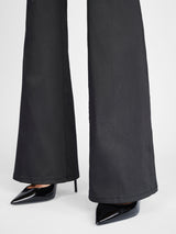 Le High Flare Sateen Jean - Noir-FRAME-Over the Rainbow