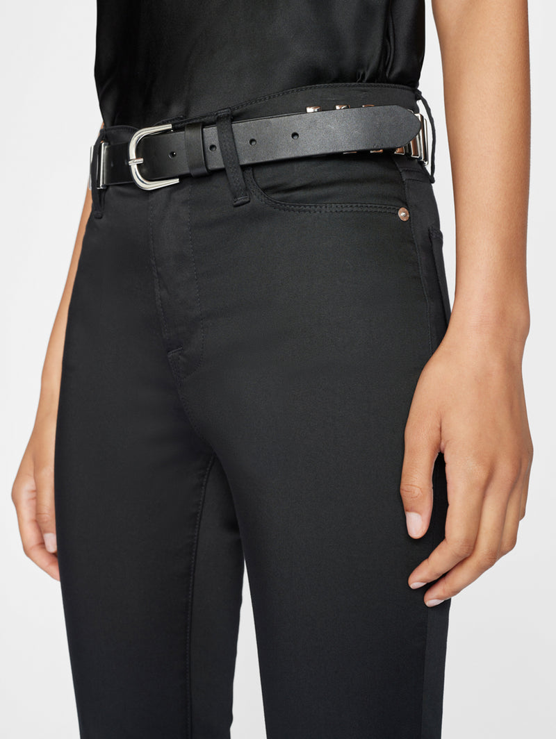 Le High Flare Sateen Jean - Noir-FRAME-Over the Rainbow