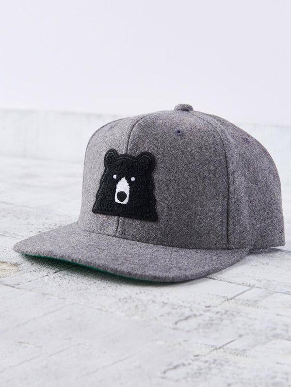 Melton Snapback Hat - Heather with Black Bear-North Standard Trading Post-Over the Rainbow