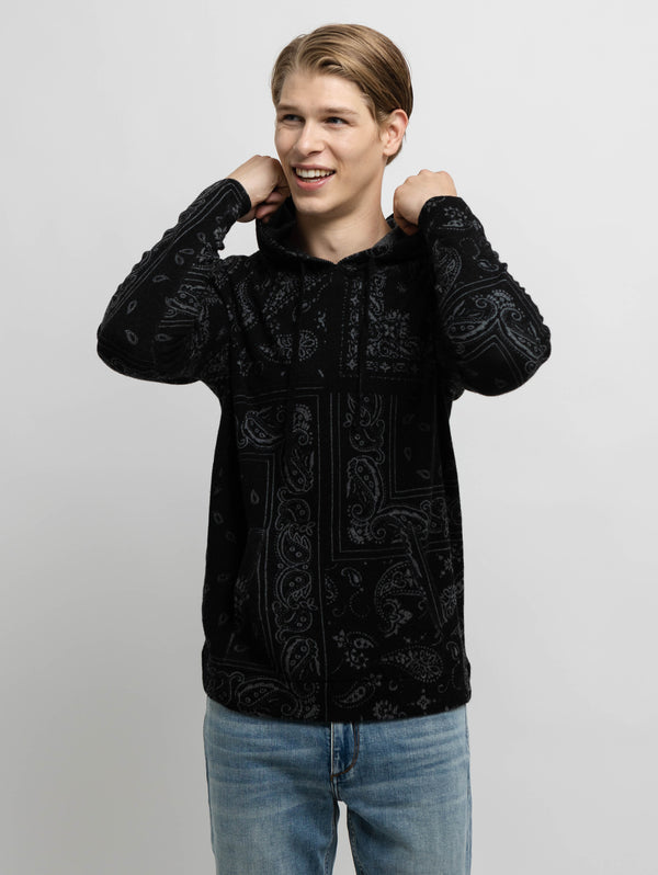 Bandana Print Hoodie - Grey Black-AUTUMN CASHMERE-Over the Rainbow