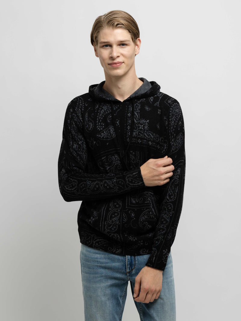Bandana Print Hoodie - Grey Black-AUTUMN CASHMERE-Over the Rainbow