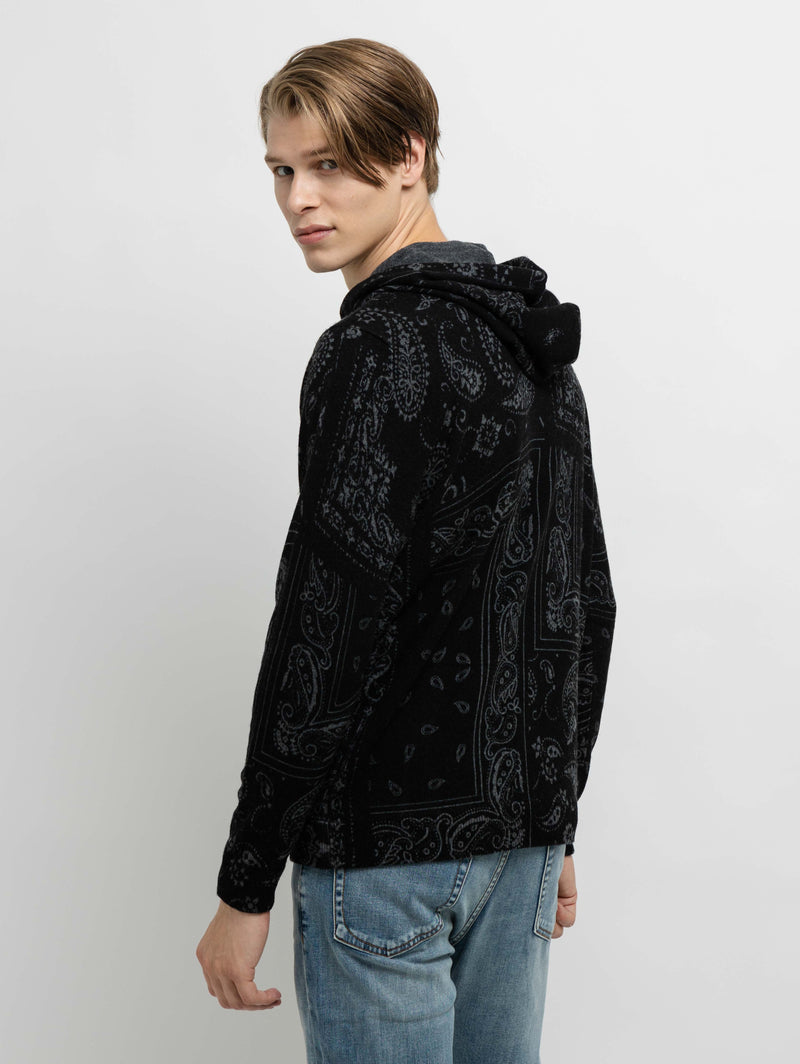 Bandana Print Hoodie - Grey Black-AUTUMN CASHMERE-Over the Rainbow