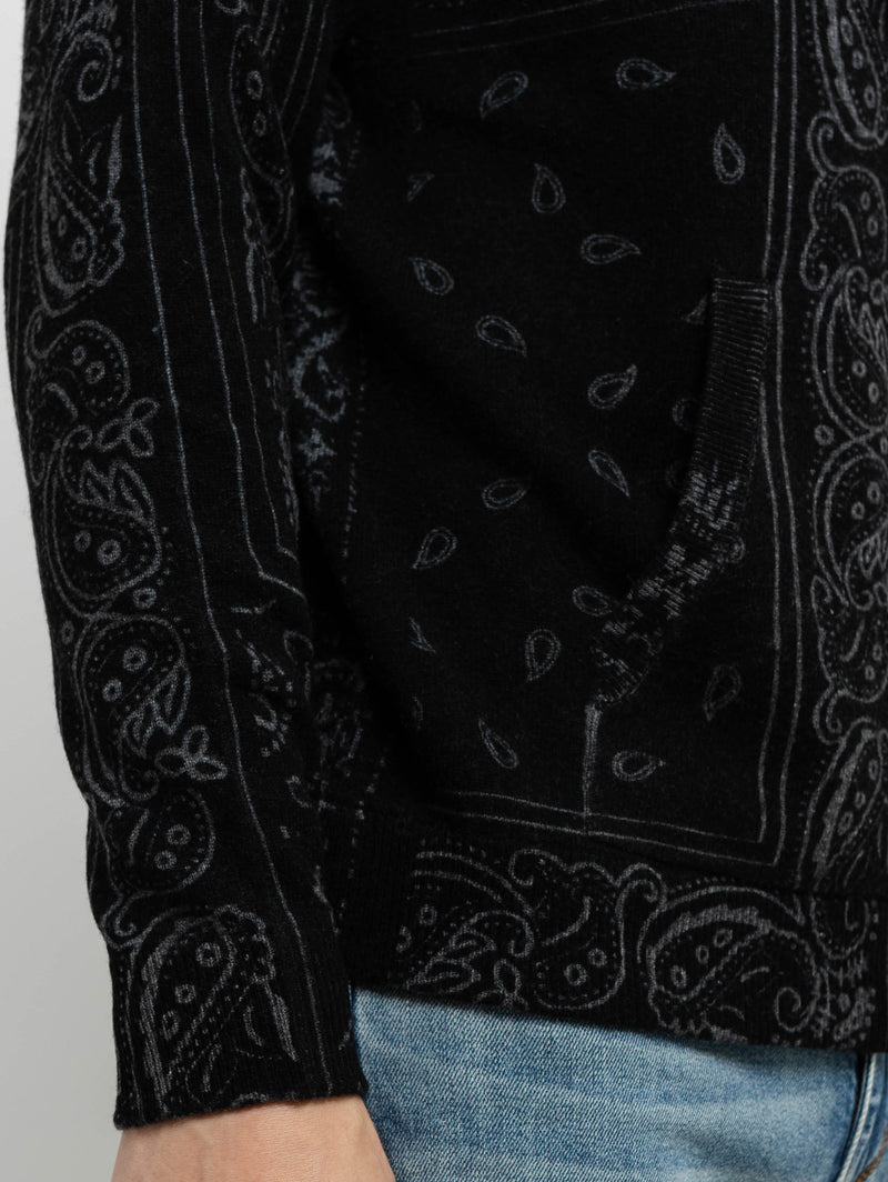 Bandana Print Hoodie - Grey Black-AUTUMN CASHMERE-Over the Rainbow