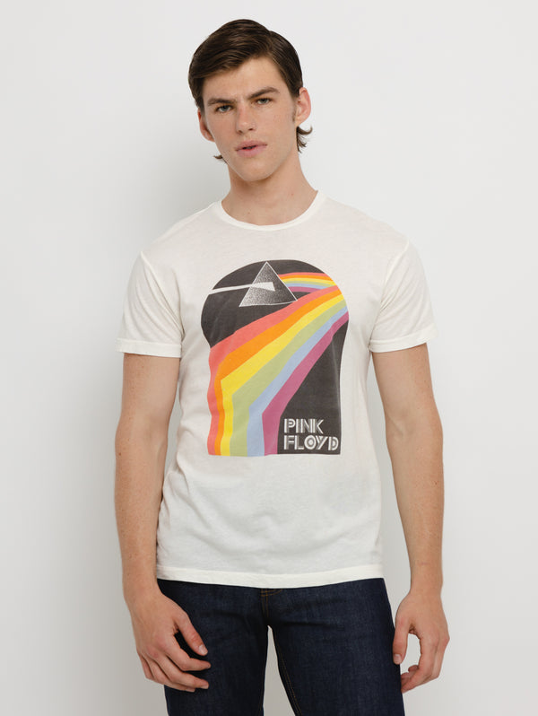 Pink Floyd Prism T-Shirt - Antique White-Retro Brand Black Label-Over the Rainbow