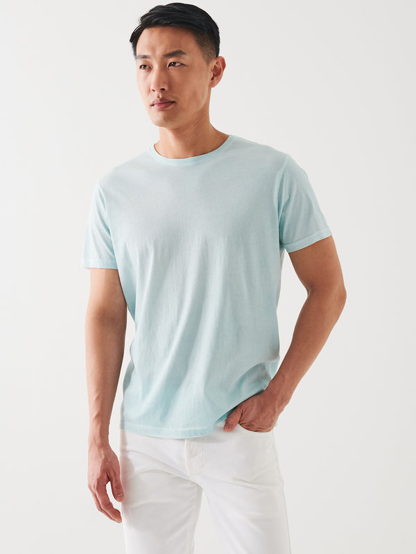 Short Sleeve Pima Spray Tee - Celery-Patrick Assaraf-Over the Rainbow