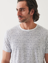 Short Sleeve Crew Print Tee - White-Patrick Assaraf-Over the Rainbow