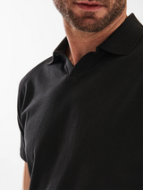Iconic Open Polo - Black-Patrick Assaraf-Over the Rainbow