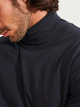 Pima Turtleneck Top - Midnight-Patrick Assaraf-Over the Rainbow