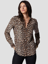 Slim Signature Leopard Shirt - Natural-Equipment-Over the Rainbow