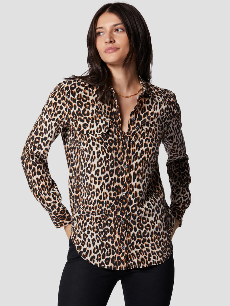 Slim Signature Leopard Shirt - Natural