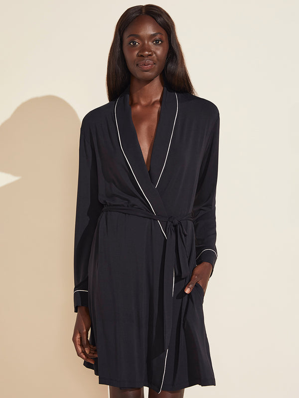 Gisele Tuxedo Robe - Black/Pink-EBERJEY-Over the Rainbow