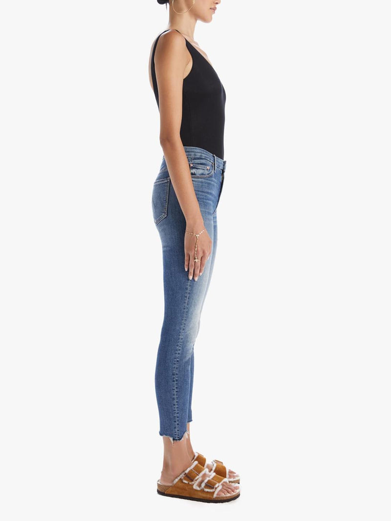 Looker High Waisted Ankle Fray Skinny Jean - Walking On Coals-Mother-Over the Rainbow