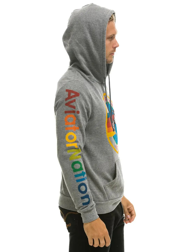 Aviator Nation Pullover Hoody - Heather Grey-AVIATOR NATION-Over the Rainbow