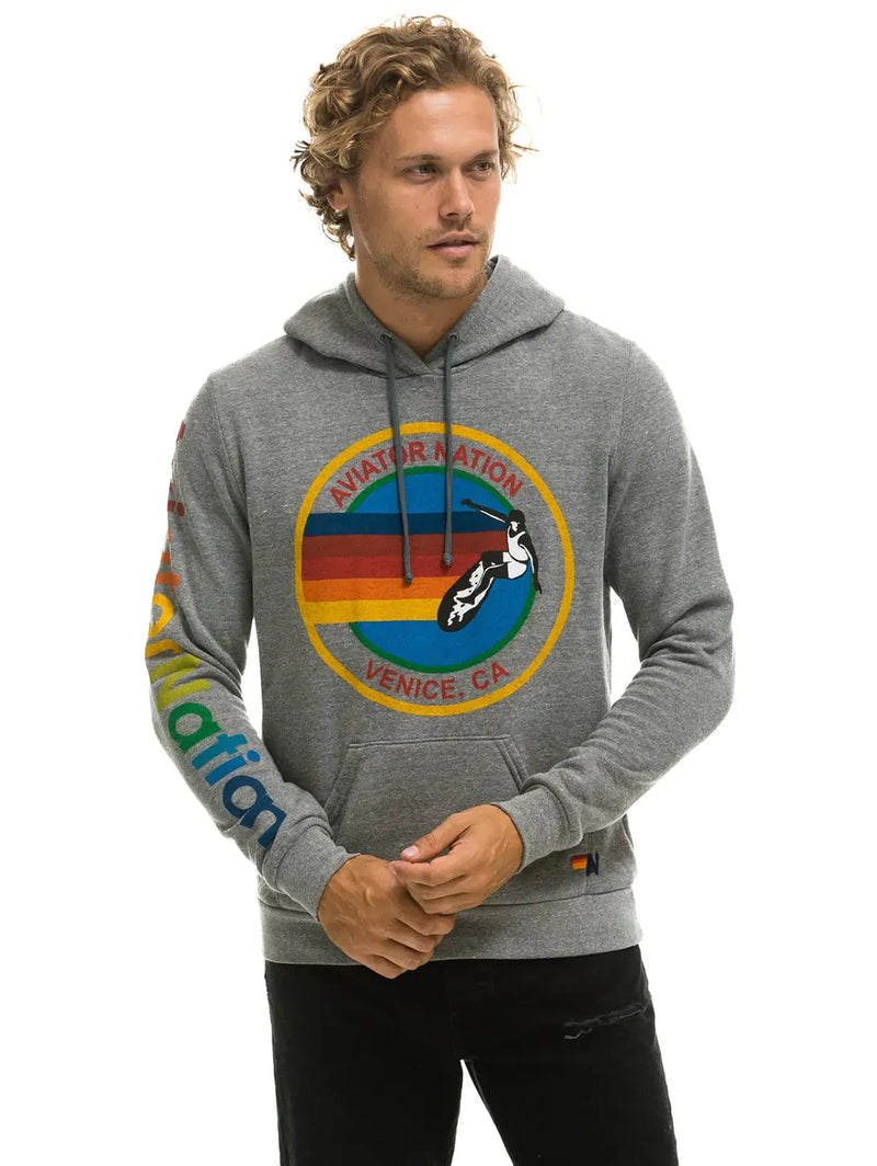 Aviator Nation Pullover Hoody - Heather Grey-AVIATOR NATION-Over the Rainbow