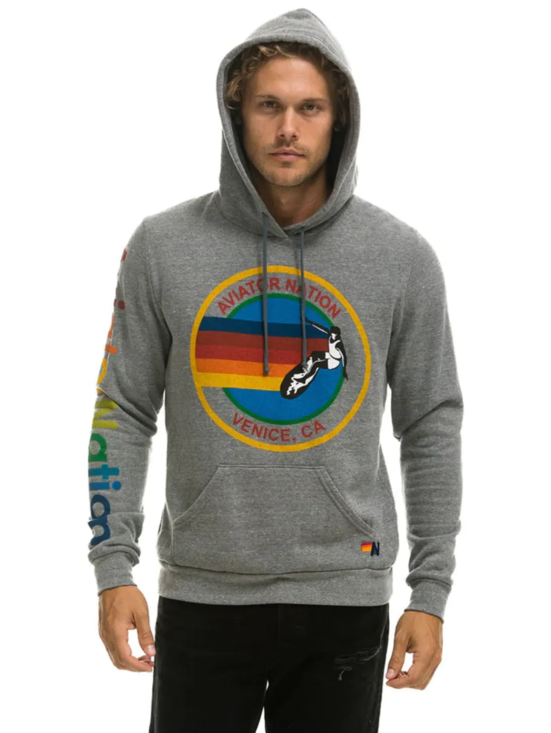 Aviator Nation Pullover Hoody - Heather Grey-AVIATOR NATION-Over the Rainbow