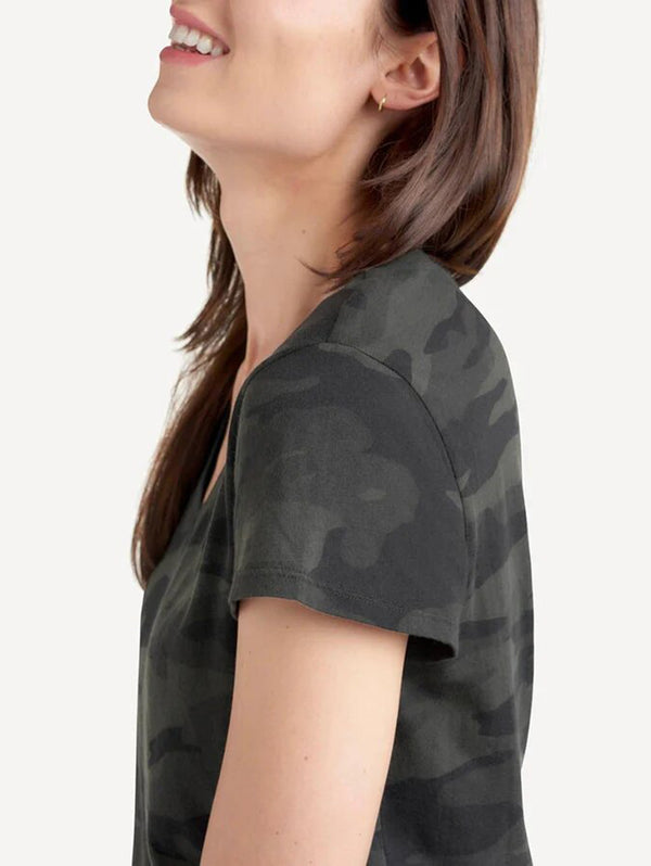 Kate V-Neck Camo Tee-SPLENDID-Over the Rainbow