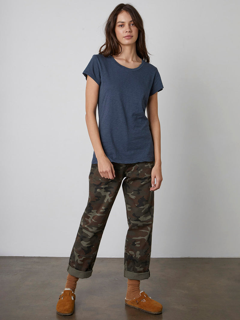 Odelia Short Sleeve Crew Tee-Velvet-Over the Rainbow