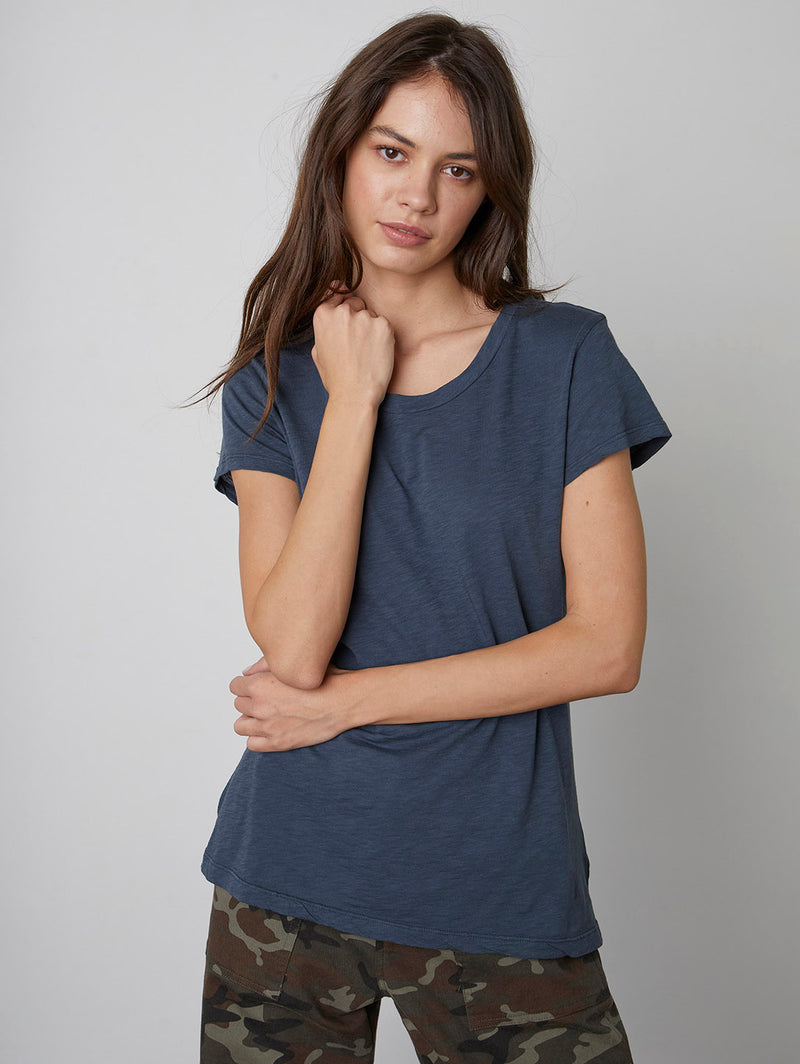 Odelia Short Sleeve Crew Tee-Velvet-Over the Rainbow