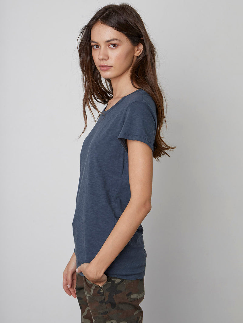 Odelia Short Sleeve Crew Tee-Velvet-Over the Rainbow