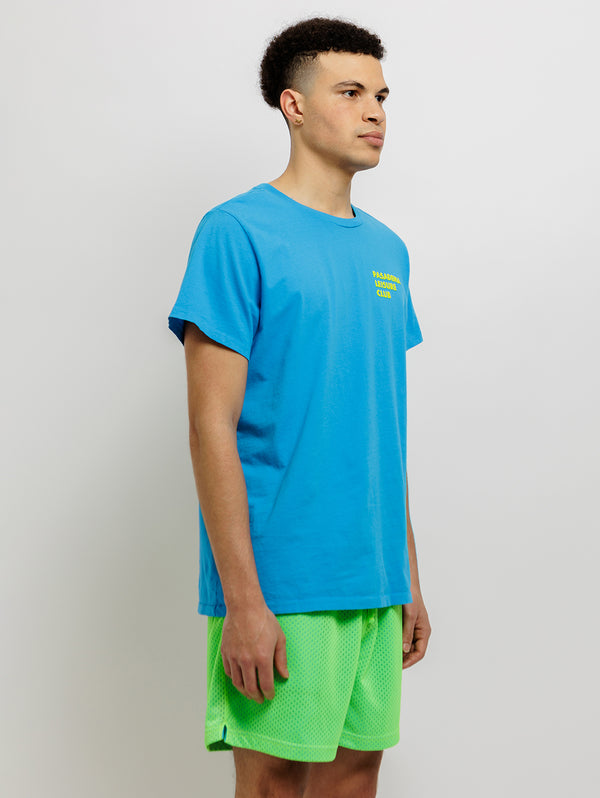 Puff Logo T-Shirt - Electric Blue-PASADENA LEISURE CLUB-Over the Rainbow