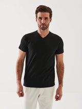 Iconic Pima Stretch V-Neck T-Shirt-Patrick Assaraf-Over the Rainbow