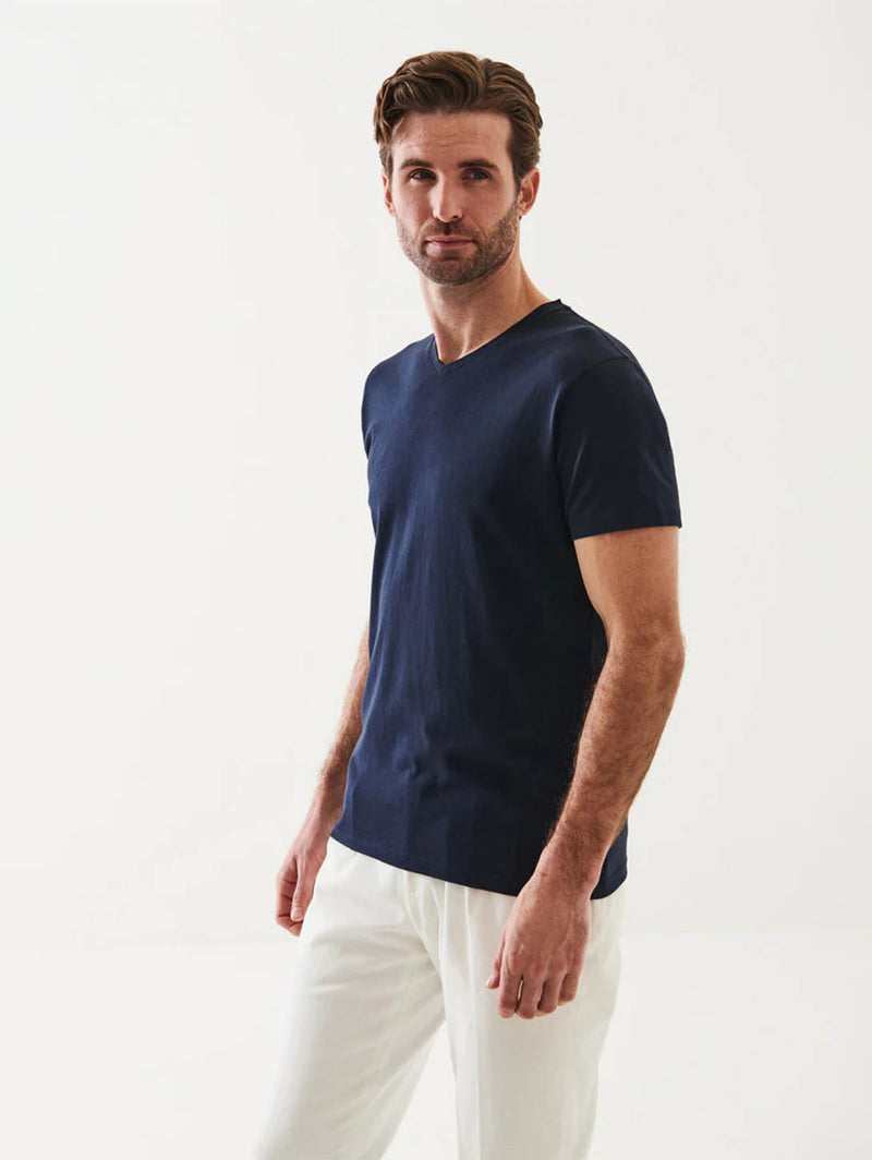 Iconic Pima Stretch V-Neck T-Shirt-Patrick Assaraf-Over the Rainbow