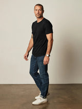 Amaro Slub Short Sleeve T-Shirt - Black-Velvet-Over the Rainbow