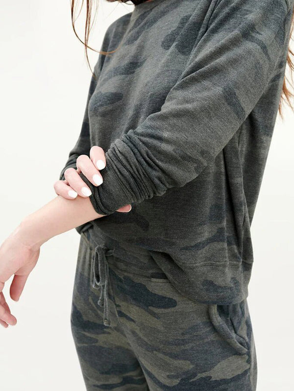Camo Crew Top - Olive-SPLENDID-Over the Rainbow