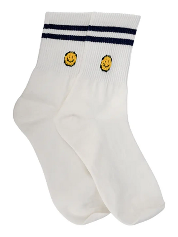 Smiley Stripe Sock-LIM LIM-Over the Rainbow