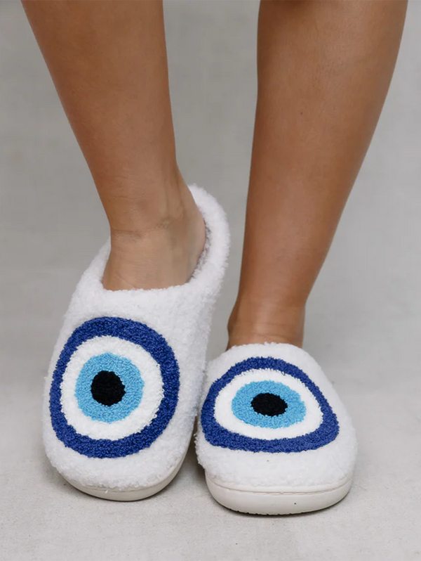 Evil Eye Slippers - Blue-LIM LIM-Over the Rainbow