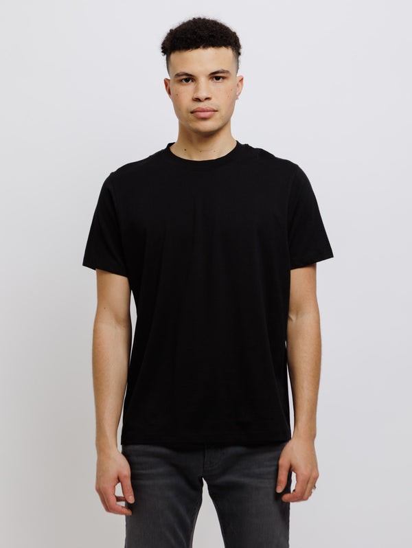 Short Sleeve High Crew Tee - Black-Patrick Assaraf-Over the Rainbow