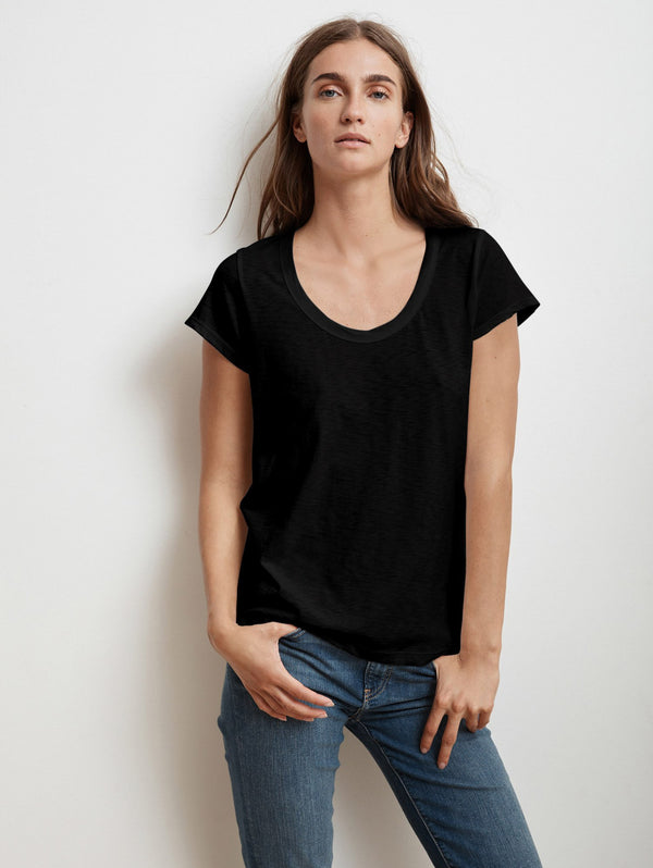 Katie Scoop Neck T-Shirt-Velvet-Over the Rainbow