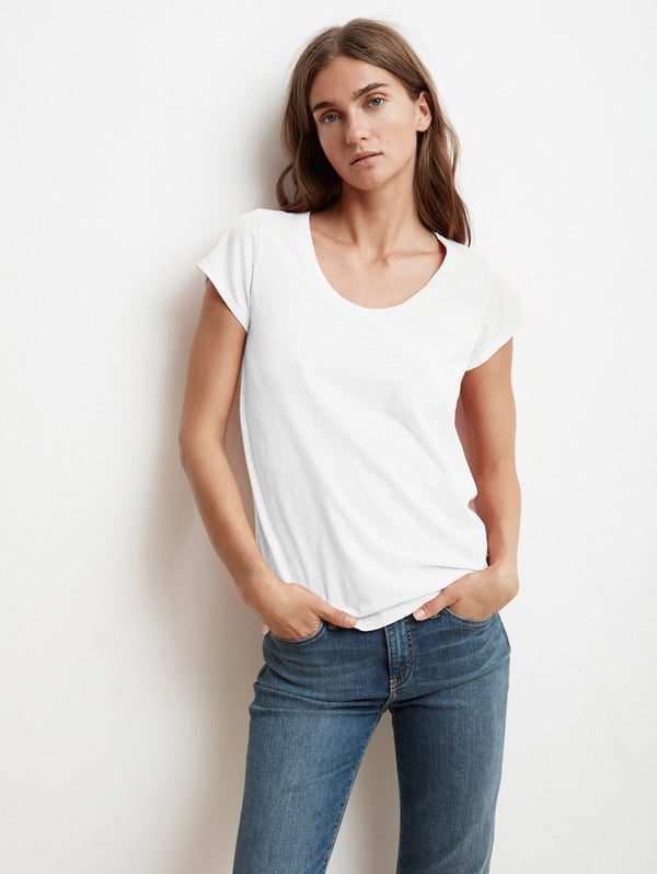 Katie Scoop Neck T-Shirt-Velvet-Over the Rainbow