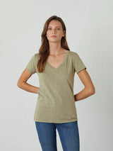 Lilith V Neck T-Shirt-Velvet-Over the Rainbow
