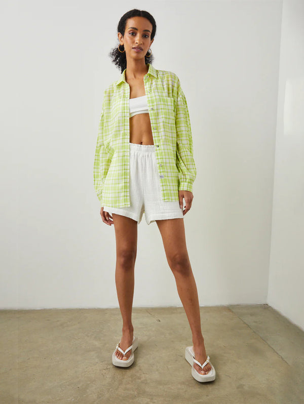 Janae Plaid Shirt- Lime-Rails-Over the Rainbow
