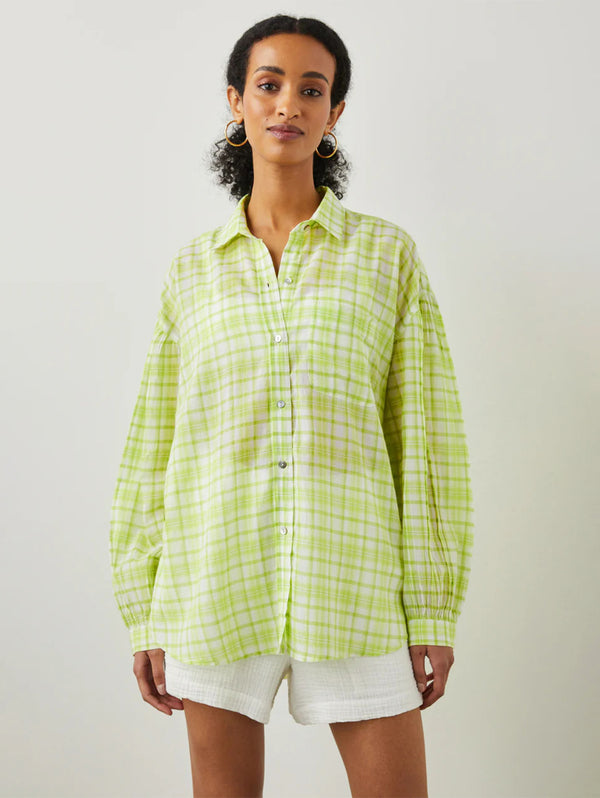 Janae Plaid Shirt- Lime-Rails-Over the Rainbow