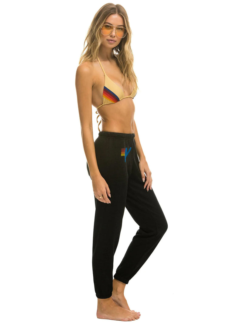 AV Logo Sweatpant - Black-AVIATOR NATION-Over the Rainbow