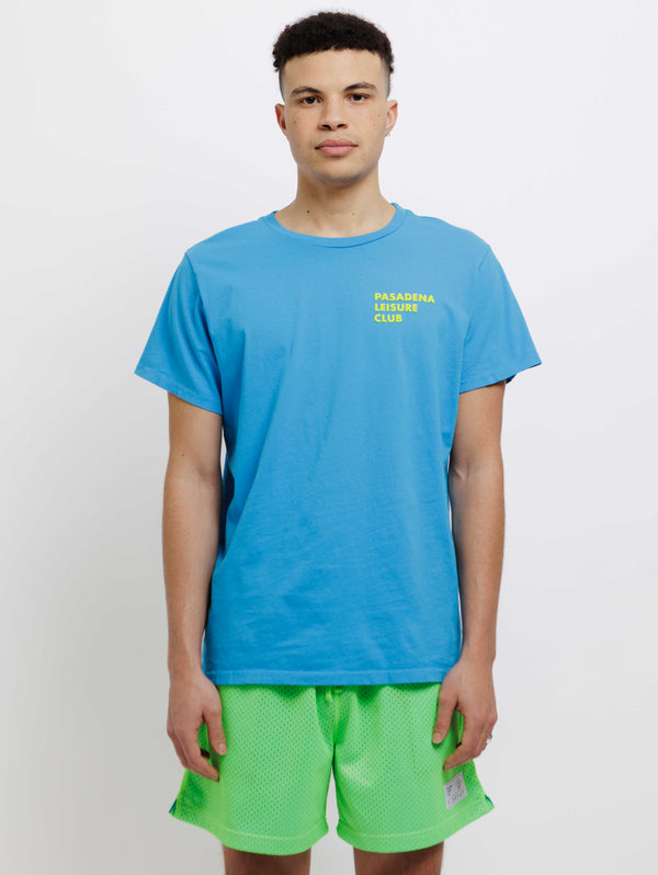 Puff Logo T-Shirt - Electric Blue-PASADENA LEISURE CLUB-Over the Rainbow